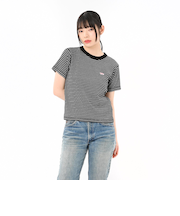 125R3010800　W Multi border Tee　BLACK　695073-0001