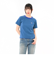125R3010800　W Multi border Tee　BLUE　695073-0002