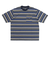 125R1012400　M CAVE Crew Neck Border TEE　NAVY　695056-0001