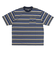 125R1012400　M CAVE Crew Neck Border TEE　NAVY　695056-0001