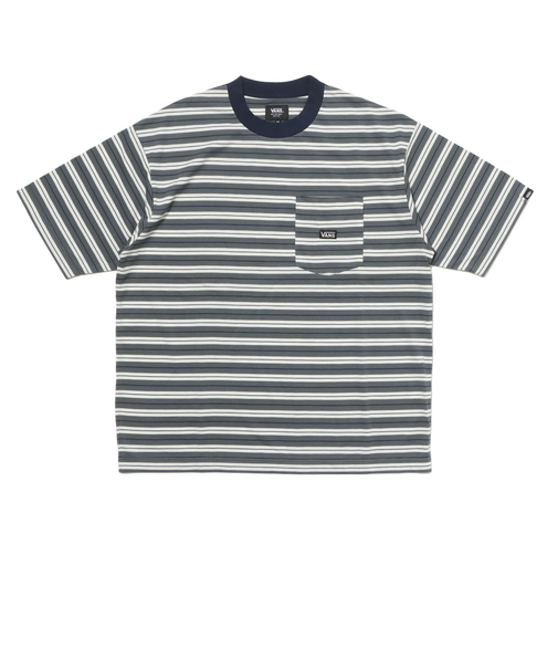 125R1012400　M CAVE Crew Neck Border TEE　GRAY　695056-0002