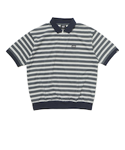 125R1112300　M CAVEJERSEY Border PoloShirt　GRAY　695055-0002