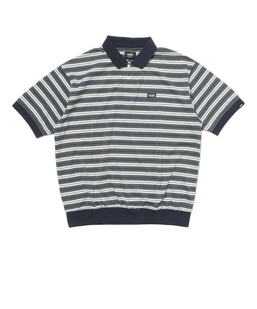 125R1112300　M CAVEJERSEY Border PoloShirt　GRAY　695055-0002