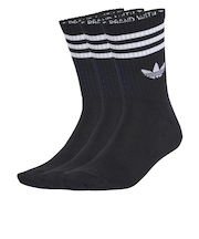 JV7402　U 3ST CREW SOCKS 3P　BLACK/WHITE　698599-0001