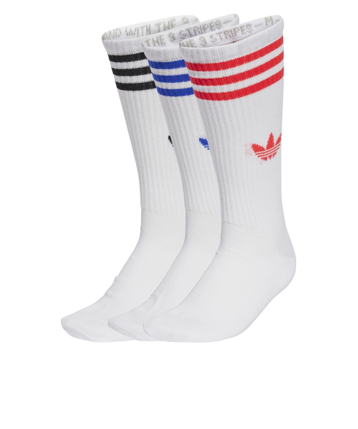 JV7419　U 3ST HIGH SOCKS 3P　WTBK/WTBL/WTRD　698607-0001