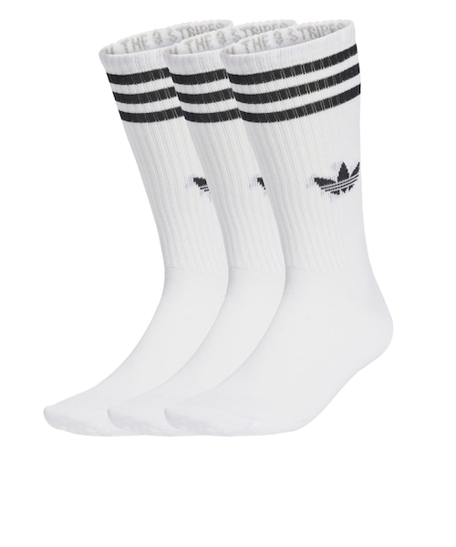 JV7416 U 3ST HIGH SOCKS 3P WHITE/BLACK 698605-0001｜エービーシー