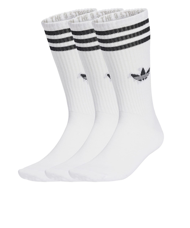 JV7416　U 3ST HIGH SOCKS 3P　WHITE/BLACK　698605-0001