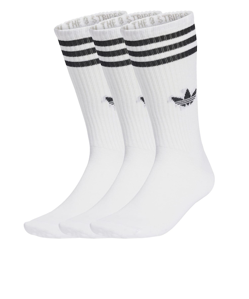 JV7416　U 3ST HIGH SOCKS 3P　WHITE/BLACK　698605-0001