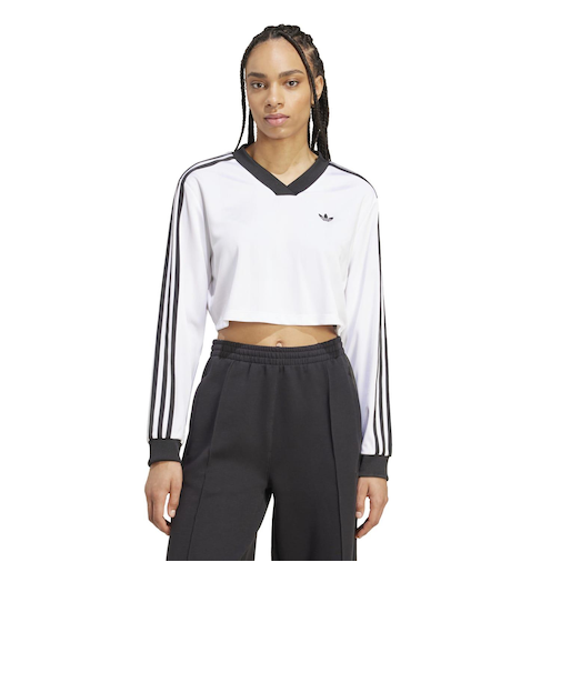 JV9740　W JACQUARD LS TOP　WHITE/BLACK　698625-0001
