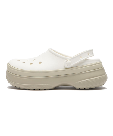 211355-0WV　CLASSIC STACKED CLOG　CHALK　695417-0001