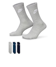 DX5025　U 3P ESS CREW SOCKS　912GRY/NVY/BLK　632447-0003