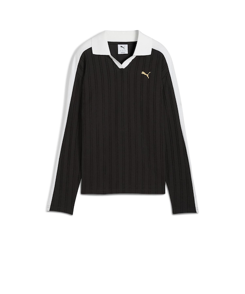 633963　W T7 RELAXED LONG SLEEVE POLO　01BK　699622-0001