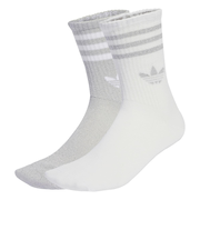 JX5204　W GLT CREW SOCK 2P　SIL/WHT　698456-0001