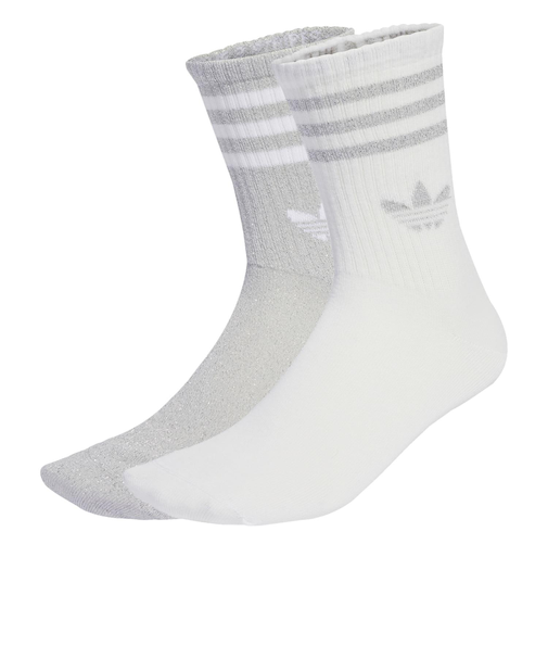 JX5204　W GLT CREW SOCK 2P　SIL/WHT　698456-0001