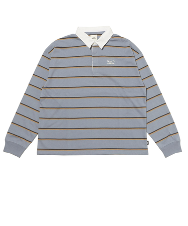 125K3073200　W border rugger shirt　SAX　701884-0001