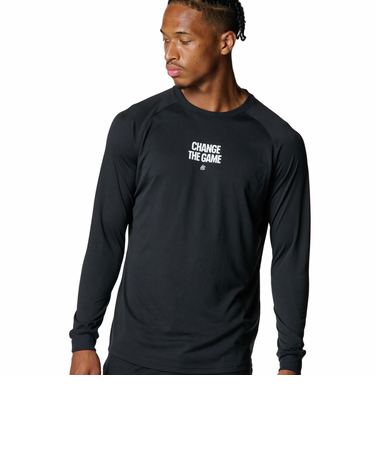 6007865　M CURRY TECH LOGO LST-SHIRT　001BLK/WHT　701416-0001