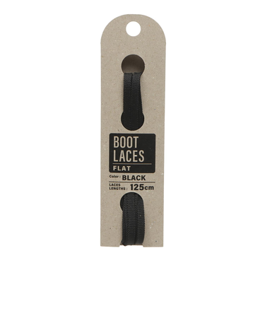 BOOT FLAT 125　BOOTLACES FLAT 125CM　BLACK　700618-0001