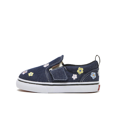 V98TDL DFLW　12-165(H)SLIP ON　DENIM/WHITE　696791-0001