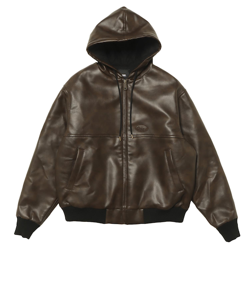 125K1084300　M Fake Leather Work Jacket　BROWN　702004-0002