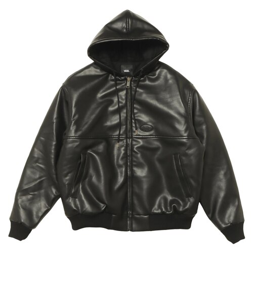 125K1084300 M Fake Leather Work Jacket BLACK 702004-0001