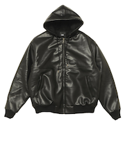 125K1084300　M Fake Leather Work Jacket　BLACK　702004-0001