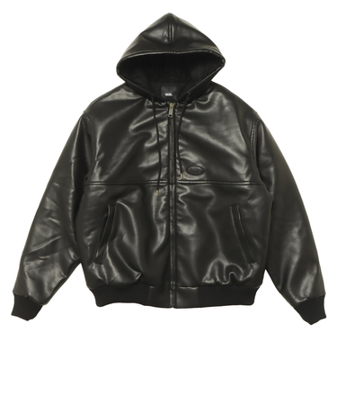 125K1084300　M Fake Leather Work Jacket　BLACK　702004-0001