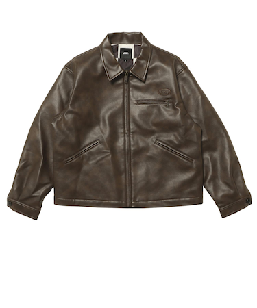 125K1084200　M Fake Leather Jacket　BROWN　702003-0002