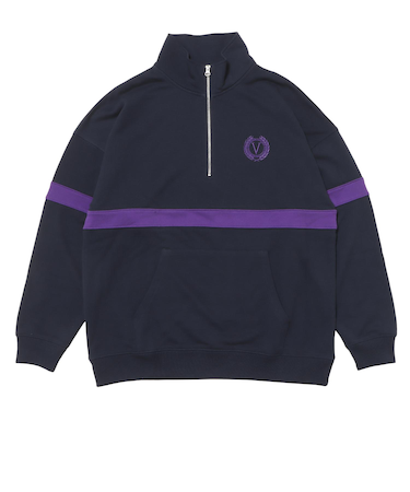 125K1050100　M Bi-Color Half Zip Sweat　NAVY　701869-0001