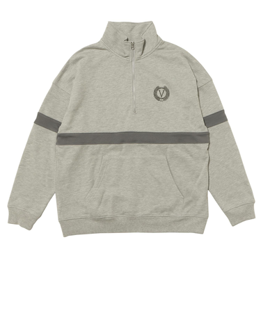 125K1050100　M Bi-Color Half Zip Sweat　H-GRAY　701869-0002