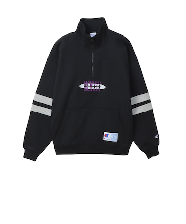C3-C013　M HALF ZIP SWEATSHIRT　BLACK　701829-0001