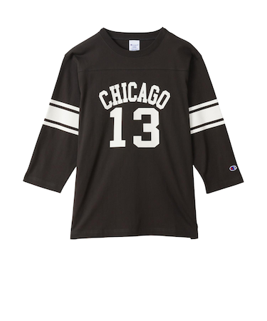 C3-C424　M 3/4 SLEEVE FOOTBALL T-SHIRT　OFF BLACK　701842-0001