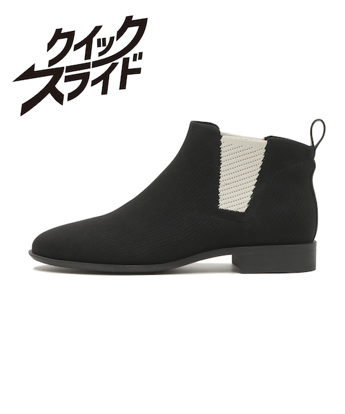 W3066 SIDE GORE KNIT2.5 BLACK 700406-0001｜エービーシー