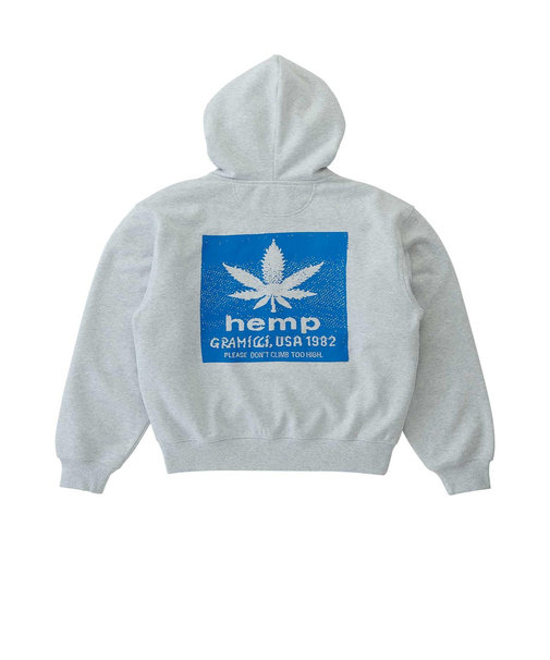 G5FU-J092　M HEMP ZIP HOODED SWEATSHIRT　HEATHER ASH　702630-0001