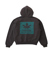 G5FU-J092　M HEMP ZIP HOODED SWEATSHIRT　DEEP BROWN　702630-0002