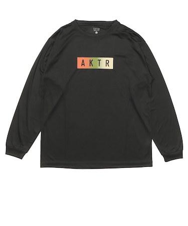 225-020005 FADE BOX LOGO L/S SPORTS TEE BLACK 705362-0001