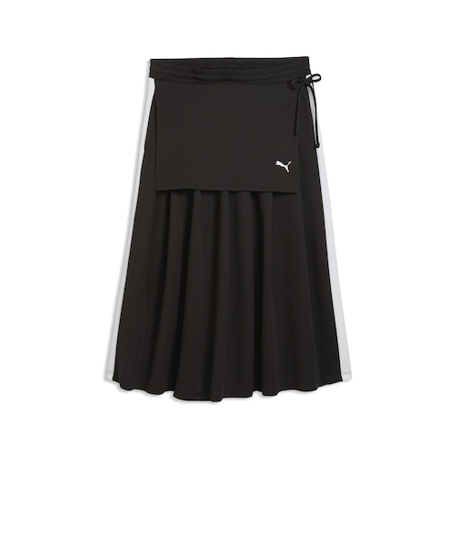 636872　W T7 MIDI PLEATED SKIRT　01BK　708953-0001