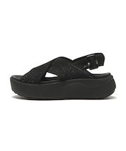W2068　CL CROSS KNIT SANDAL 5　ALL BLACK　705121-0001