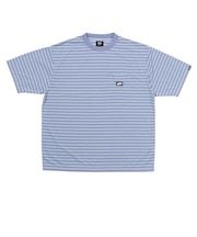 126R1060201 CAVE Crew Neck Boarder S TEE BLUE 709264-0003