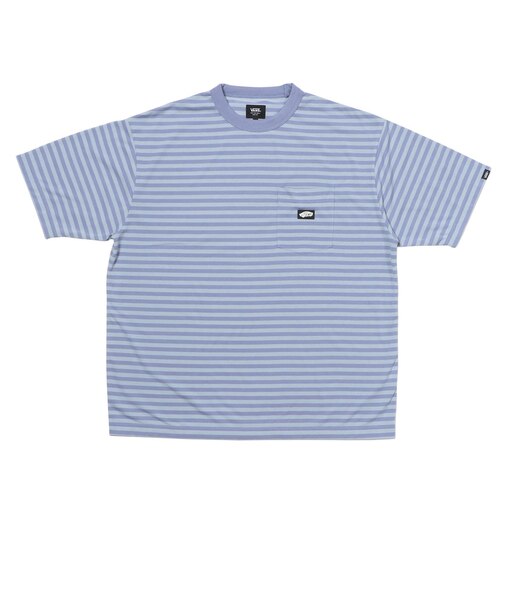 126R1060201 CAVE Crew Neck Boarder S TEE BLUE 709264-0003