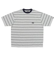 126R1060201　CAVE Crew Neck Boarder S TEE　H/GRAY　709264-0002