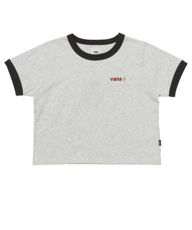 126R3011601　W flower logo ringer TEE　GRAY　705879-0003