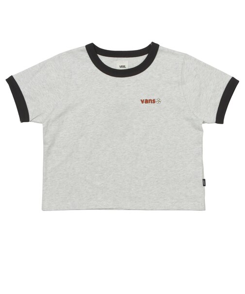 126R3011601　W flower logo ringer TEE　GRAY　705879-0003