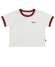 126R3011601　W flower logo ringer TEE　WHITE　705879-0001