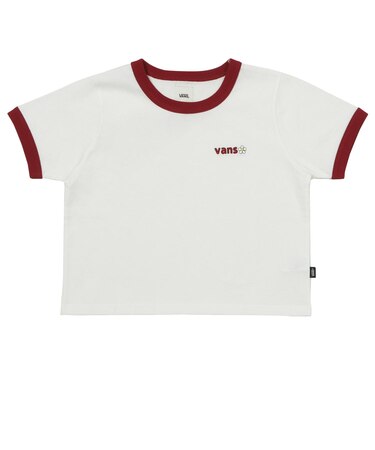 126R3011601 W flower logo ringer TEE WHITE 705879-0001