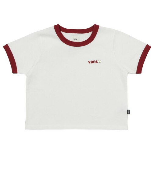 126R3011601 W flower logo ringer TEE WHITE 705879-0001