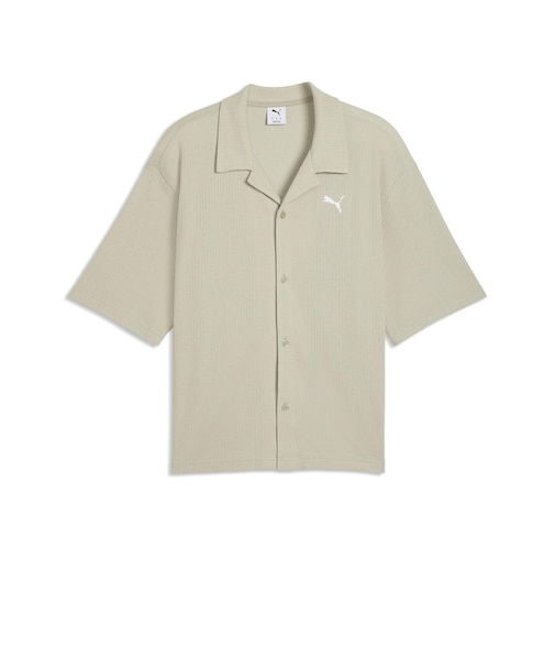 636809　M WARDROBE ESS WAFFLE SHIRT　61PEBBLE GRAY　709130-0002