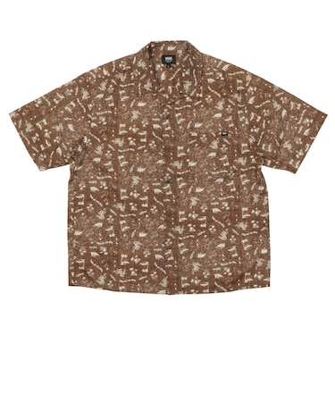 126R1061800　H Hula surfer Aloha Shirt　BROWN　707280-0002