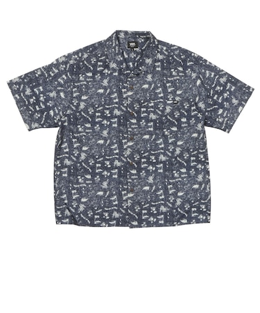 126R1061800　H Hula surfer Aloha Shirt　NAVY　707280-0001