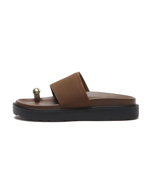 W2079　RING FLAT SANDAL　BROWN　708627-0002