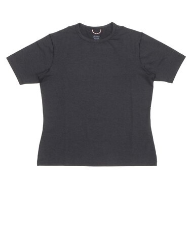 2032D374.001 W REFINED TEXTURE SS TOP BLACK HEATHER 708923-0001